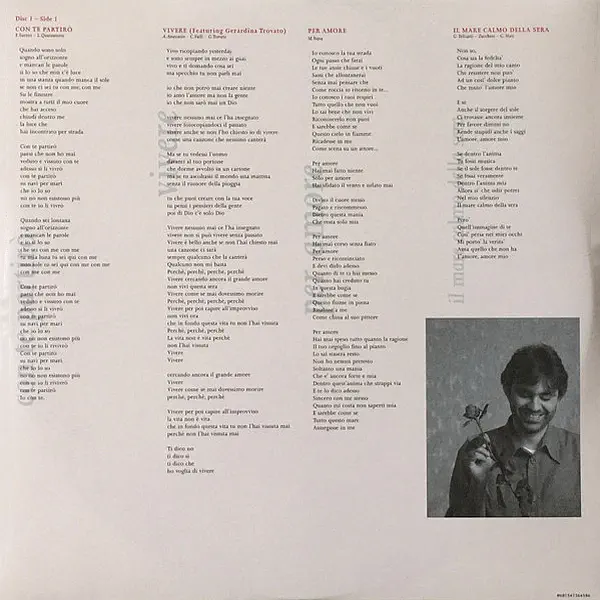 Andrea Bocelli - Romanza – Vinilinės plokštelės