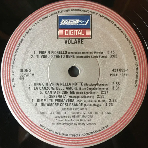 Luciano Pavarotti, Henry Mancini - Volare – Vinilinės plokštelės
