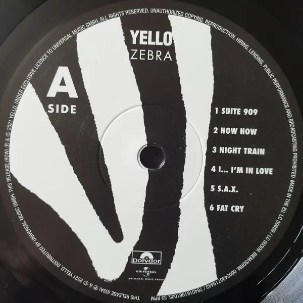 Yello - Zebra – Vinilinės plokštelės