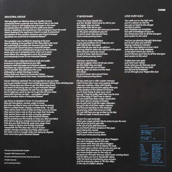 Dire Straits - Love Over Gold – Vinilinės plokštelės