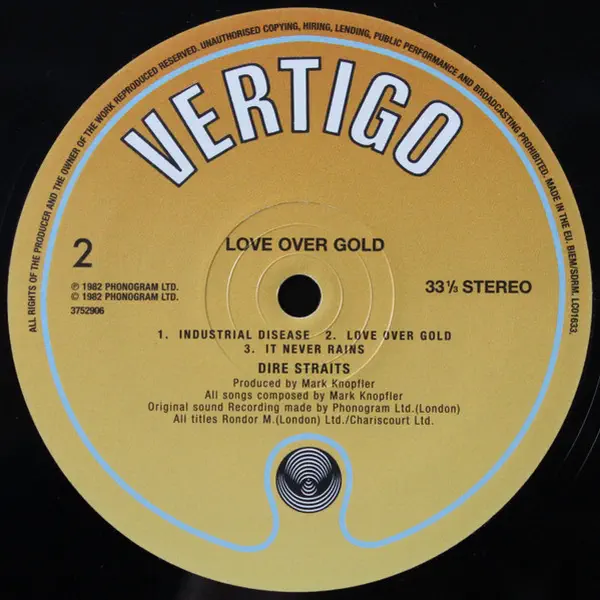 Dire Straits - Love Over Gold – Vinilinės plokštelės