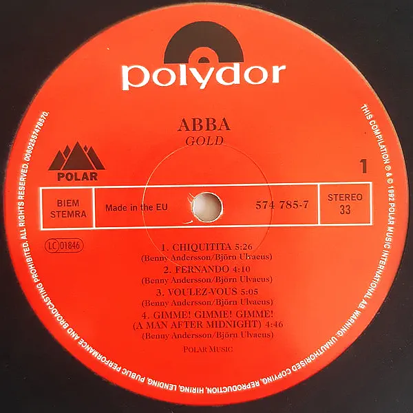 ABBA - Gold (Greatest Hits) – Vinilinės plokštelės
