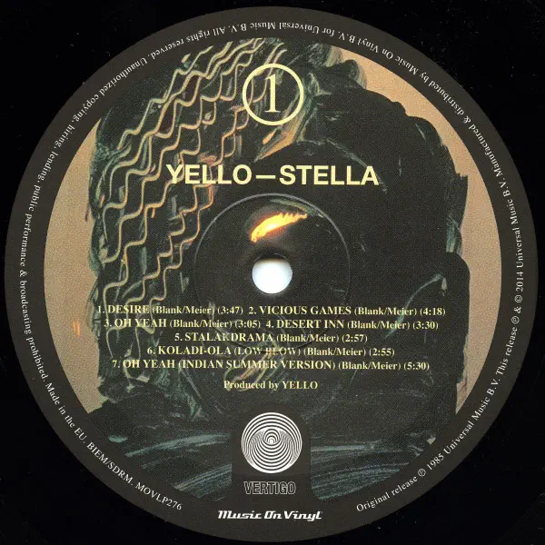 Yello - Stella – Vinilinės plokštelės