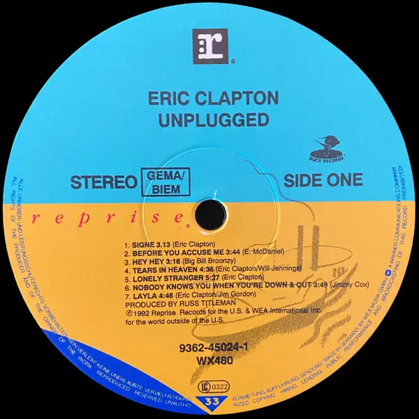 Eric Clapton – Unplugged – Vinilinės plokštelės