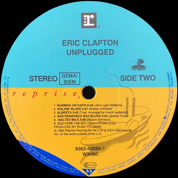 Eric Clapton – Unplugged – Vinilinės plokštelės