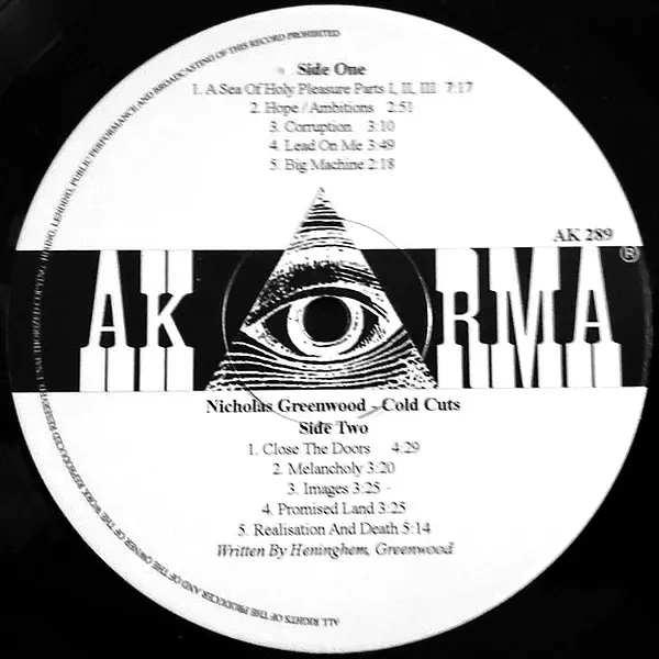 Nicholas Greenwood - Cold Cuts – Vinilinės plokštelės