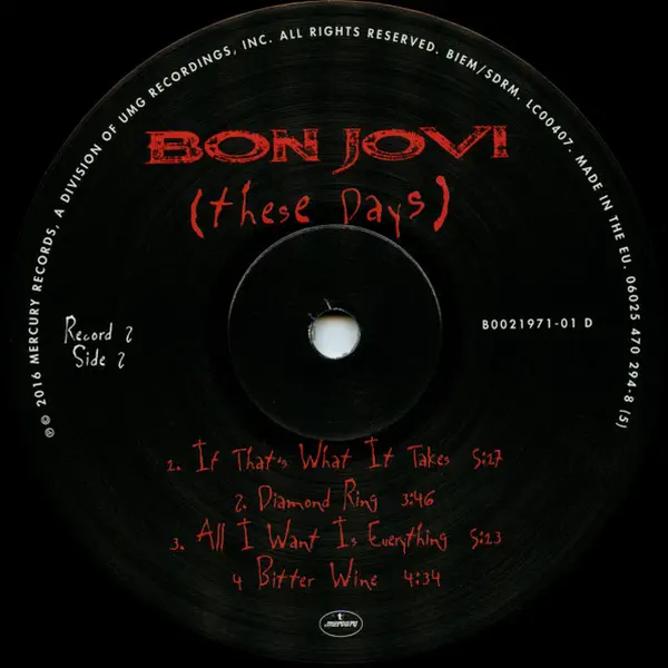 Bon Jovi - These Days – Vinilinės plokštelės