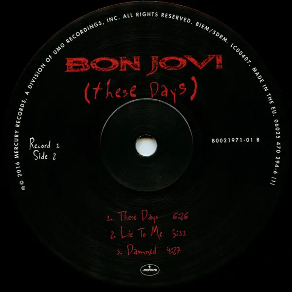 Bon Jovi - These Days – Vinilinės plokštelės