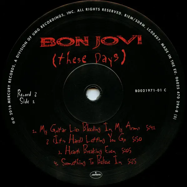 Bon Jovi - These Days – Vinilinės plokštelės