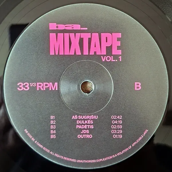 ba. Mixtape Vol. 1 vinilinė plokštelė